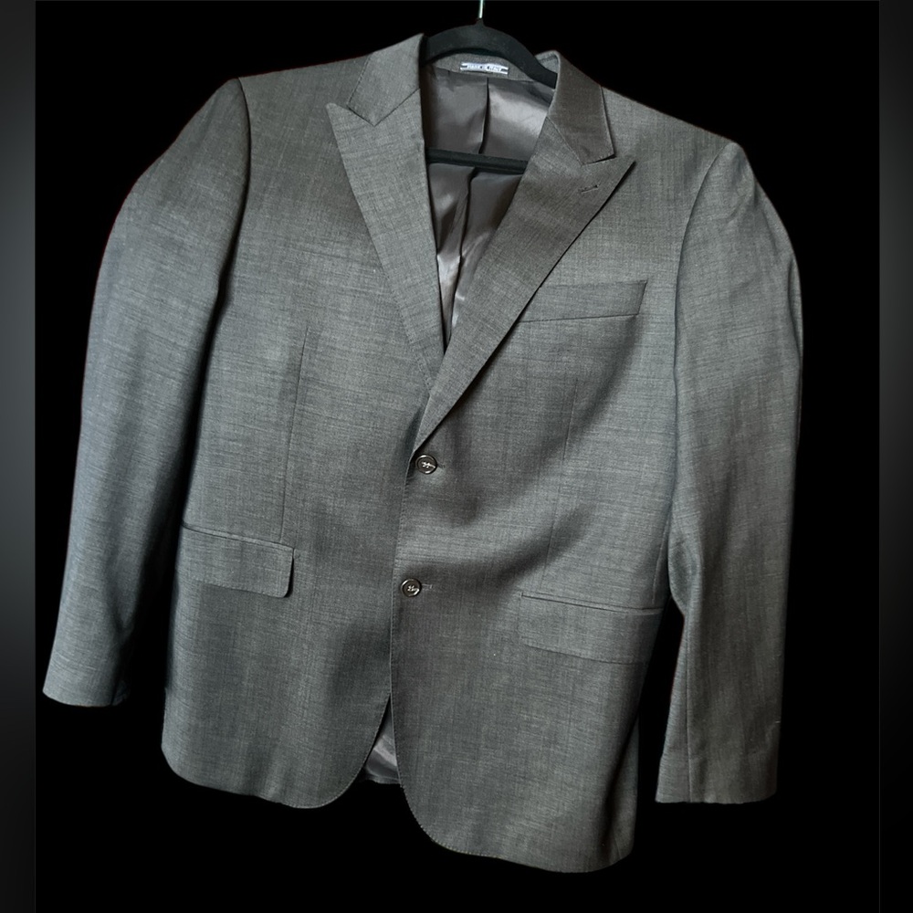 Zanetti Gray suit Made in Italy Merino wool pants size 34 suit jacket 40R